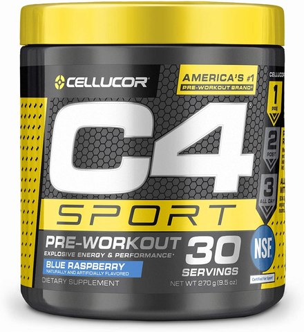 Cellucor C4 Sport Pre Workout Energy Powder Blue Raspberry (270g)