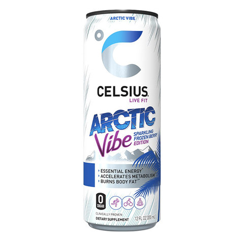 CELSIUS Arctic Vibe Sparkling Frozen Berry, Functional Essential Energy Drink