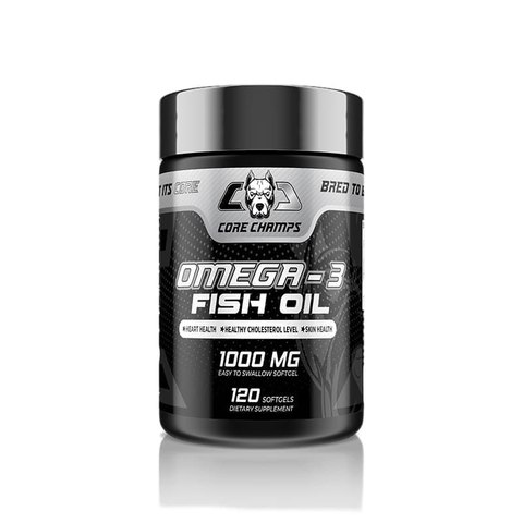 Core Champs Omega-3 Fish Oil 1000mg, 120 Softgels, 60 Servings