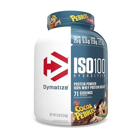 Dymatize ISO100 Hydrolyzed Whey Isolate Protein Powder - Cocoa Pebbles, 5 lb, 71 Servings