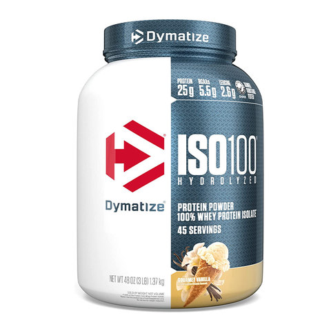 Dymatize ISO 100 Hydrolyzed Whey Isolate Protein Gourmet Vanilla (3lbs)