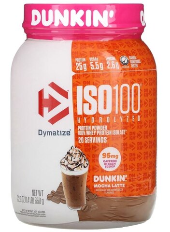 Dymatize ISO 100 Hydrolyzed Whey Isolate Protein Dunkin Mocha Latte (1.45lbs)