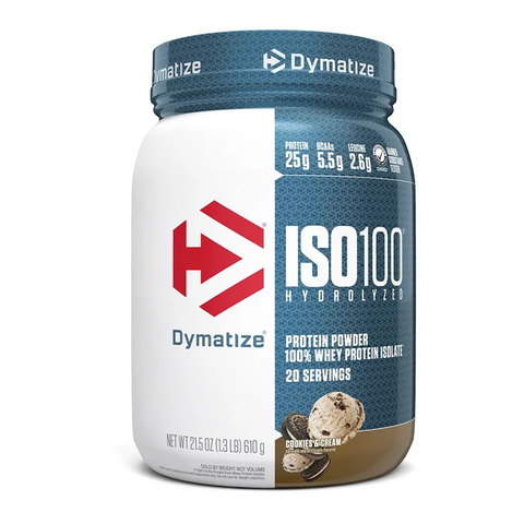 Dymatize ISO 100 Hydrolyzed Whey Isolate Protein Cookies & Cream (1.3lbs)