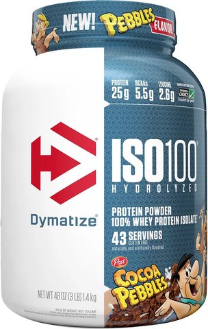 Dymatize ISO 100 Hydrolyzed Whey Isolate Protein Cocoa Pebbles (3lbs)