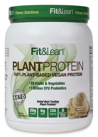 Fit & Lean 100% Plant Based Vegan Protein Powder Creamy Vanilla (1.17lbs)