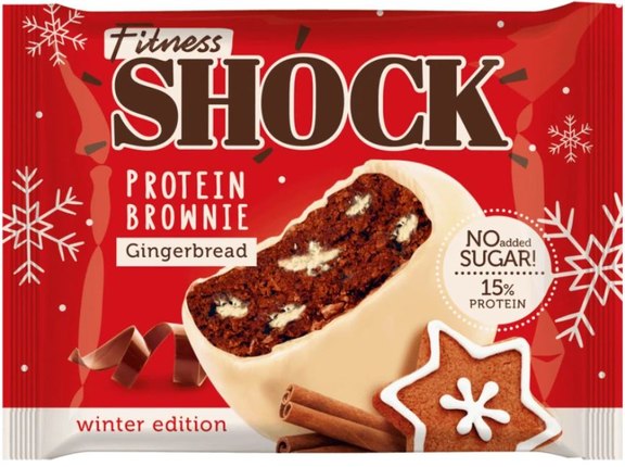 FitnesShock Protein White Brownie Gingerbread (50g)