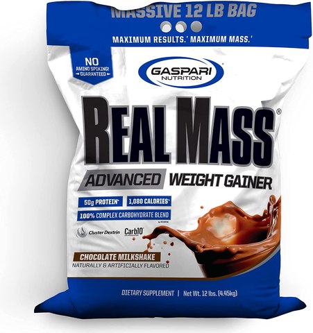 Gaspari Nutrition Real Mass Advanced Weight Gainer Chocolate Milkshake (6lbs)