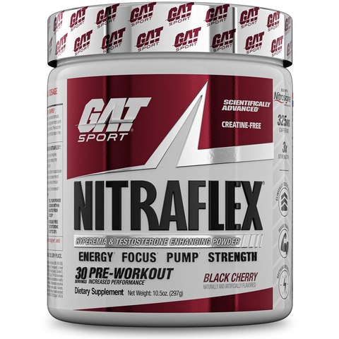 GAT Sport Nitraflex Advanced Pre-Workout Powder Black Cherry (297g)