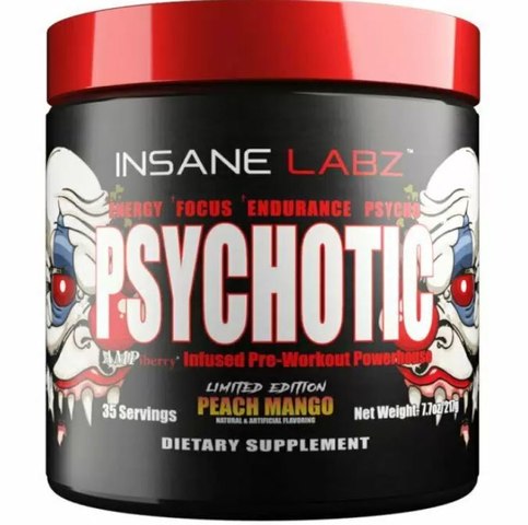 Insane Labz Psychotic Pre Workout Powder Mango Peach (217g)