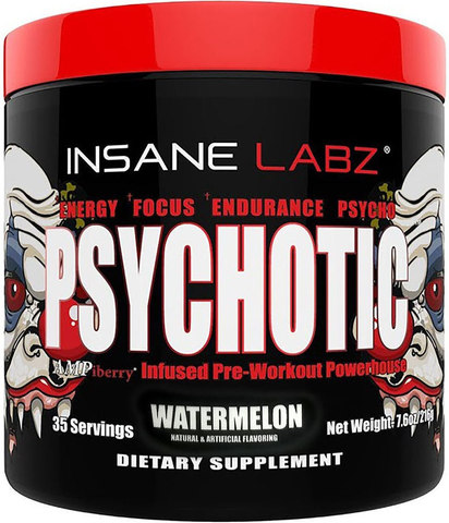 Insane Labz Psychotic High Stimulant Pre Workout Powder Watermelon (216g)