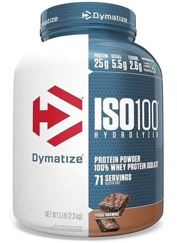 Dymatize ISO 100 Hydrolyzed Whey Isolate Protein Fudge Brownie (5lbs)