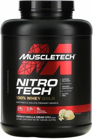 MuscleTech Nitro-Tech 100% Whey Gold French Vanilla Cream (5lbs)