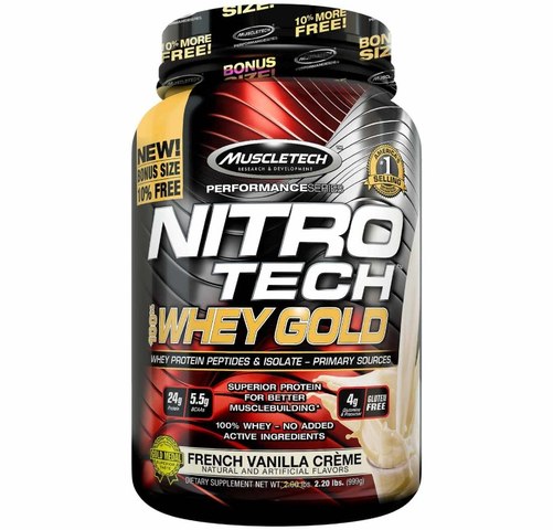 MuscleTech Nitro-Tech 100% Whey Gold French Vanilla (2.5lbs)