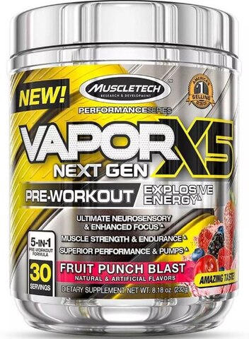 MuscleTech Vapor X5 Next Gen Pre-Work Fruit Punch Blast (232g)