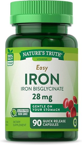 Nature's Truth Easy Iron 28Mg, 90 Count