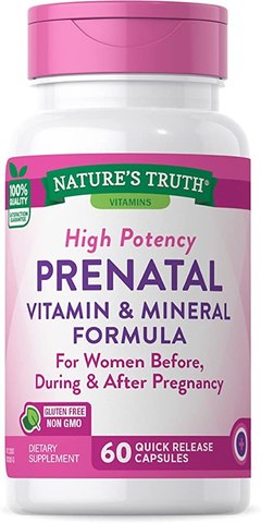 Nature's Truth Prenatal Vitamin and Mineral Formula Capsules, 60 Count