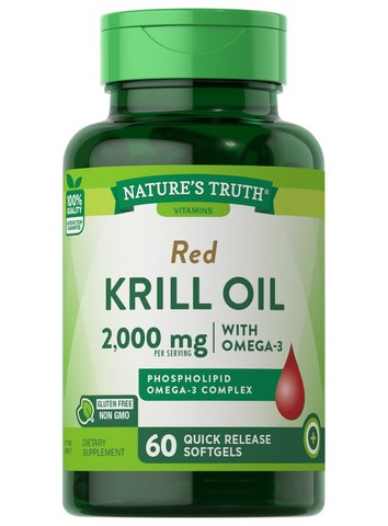 Nature's Truth Red KRILL OIL 2000mg with OMEGA-3, 60 Softgel
