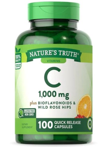 Nature's Truth Vitamin C 1000mg plus Bioflavonoids & Wild Rose Hips (100 Tablets)