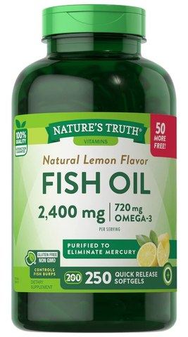 Natures Truth Fish Oil 2400mg / 720 mg (250 Tablets)
