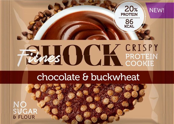 FitnesShock Crispy Protein Cookie Chocolate & Buckwheat (30g)