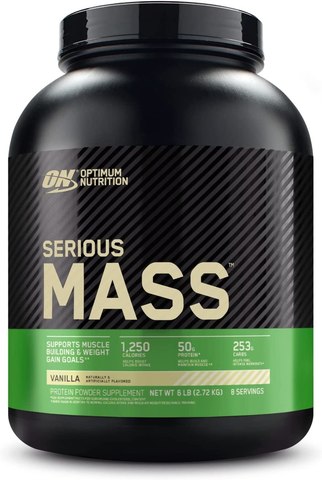 Optimum Nutrition Serious Mass Weight Gainer Protein Powder, Vanilla, 6 Pound