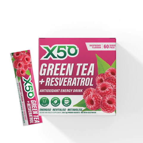 Tribeca Health X50 Green Tea Raspberry (60 Pack)