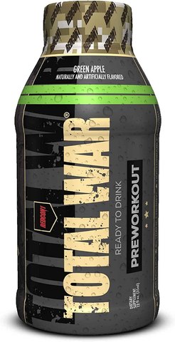 Redcon1 - Total War RTD - Ready to Drink Preworkout - 12 Pack - Green Apple