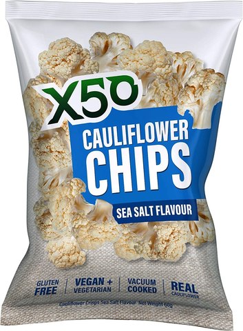 Tribeca Health X50 Cauliflower Chips Sea Salt 60G