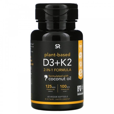 Sports Research D3 5000 IU + Vitamin K2 (60 Softgels)