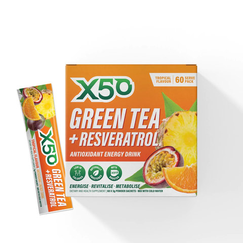 Tribeca Health X50 Green Tea Tropical (60 Pack)