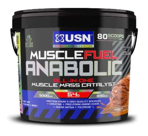 USN Muscle Fuel Anabolic All-In-One Gain Protein Powder 5000mg Chocolate (4kg)