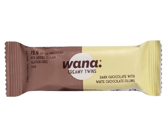 Wana Waffand Creamy Twins Protein Bar Dark Chocolate With White Chocolate Filling