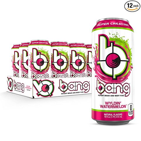 Bang Wyldin' Watermelon Energy Drink, 0 Calories, Sugar Free with Super Creatine