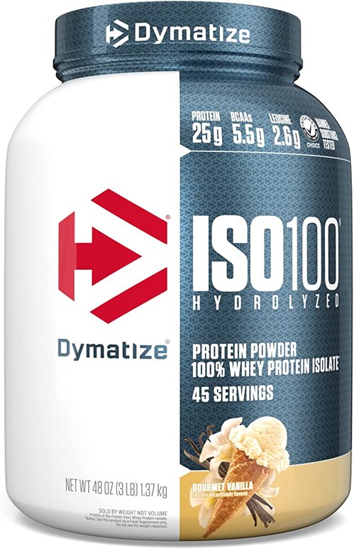 Dymatize ISO 100 Hydrolyzed Whey Isolate Protein Gourmet Vanilla (3lbs)