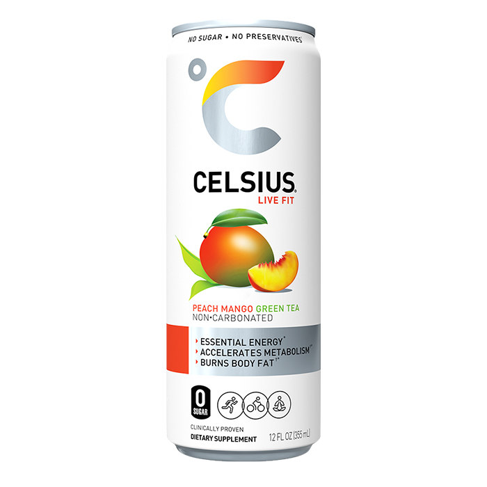 CELSIUS Functional Essential Energy Drink Peach Mango Green Tea (355ml)