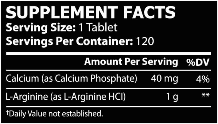 Core Champs L-Arginine 1000 mg, 120 Tablets, 120 Servings 4
