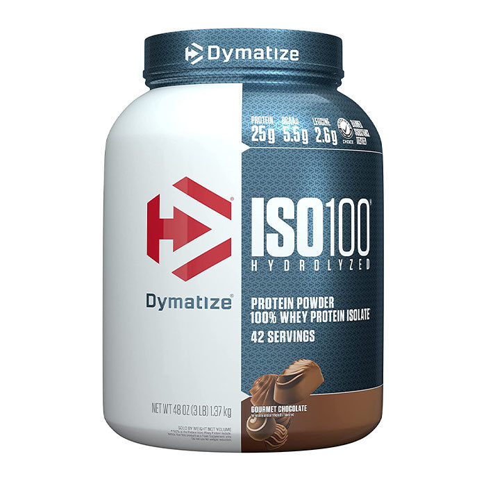 Dymatize ISO 100 Hydrolyzed Whey Isolate Protein Gourmet Chocolate (3lbs)