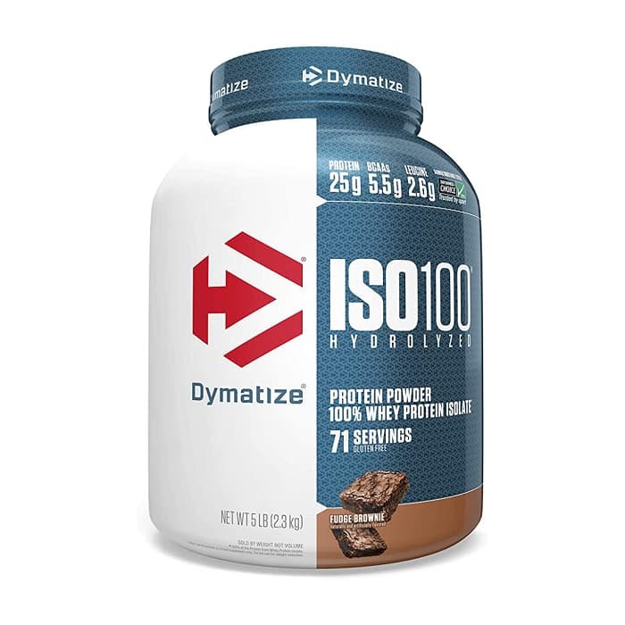 Dymatize ISO100 Hydrolyzed Whey Isolate Protein Powder - Fudge Brownie, 5 lb, 71 Servings