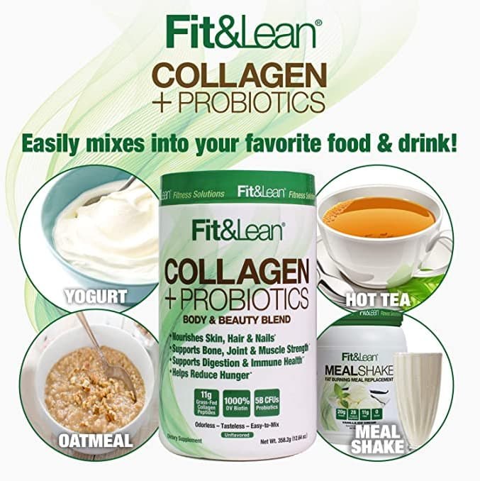Fit & Lean Collagen + Probiotics, Unflavored, 12.64 oz 4