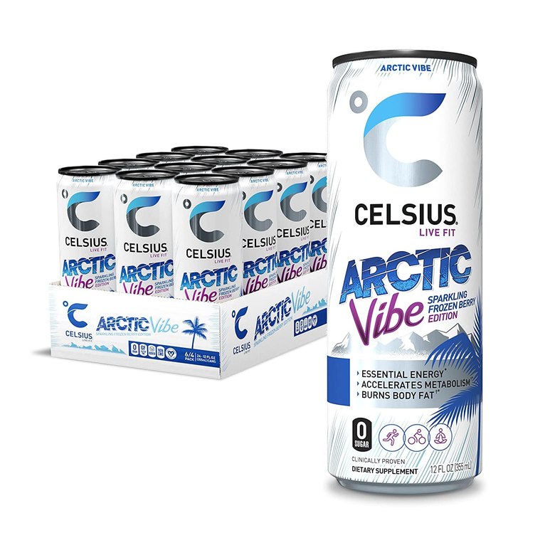 CELSIUS Arctic Vibe Sparkling Frozen Berry, Functional Essential Energy Drink