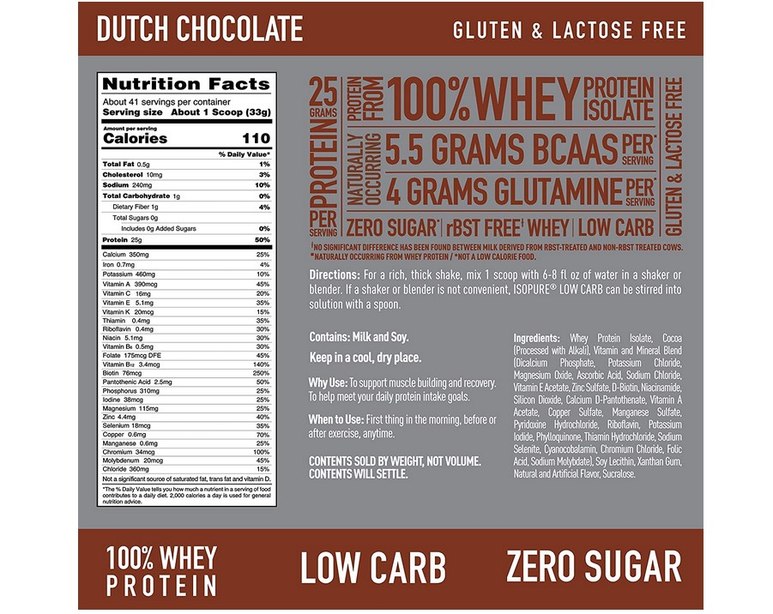 Isopure Low Carb Protein Powder Dutch Chocolate (3lbs) 4