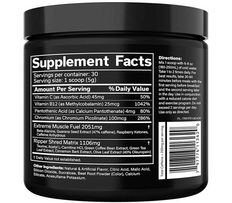 JNX Sports The Ripper Thermogenic Fat Burner Fruit Punch (150g) 3