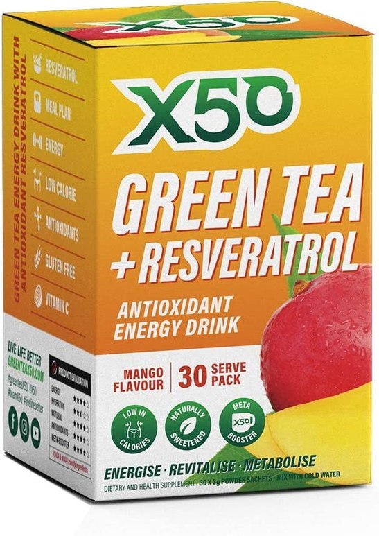 Tribeca Health Green Tea X50 Mango 30 Servings