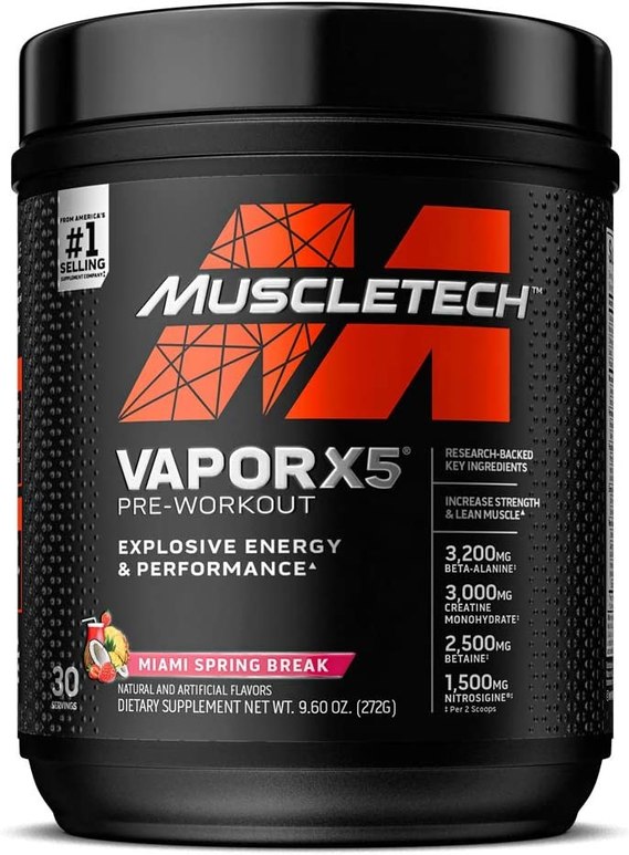 Pre Workout Powder MuscleTech Vapor X5 Miami Spring Break (30 Servings)-Package Varies