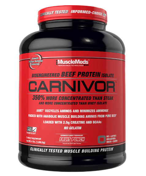 Muscle Meds Carnivor Beef Protein Isolate Powder Fruit Punch 4Lb