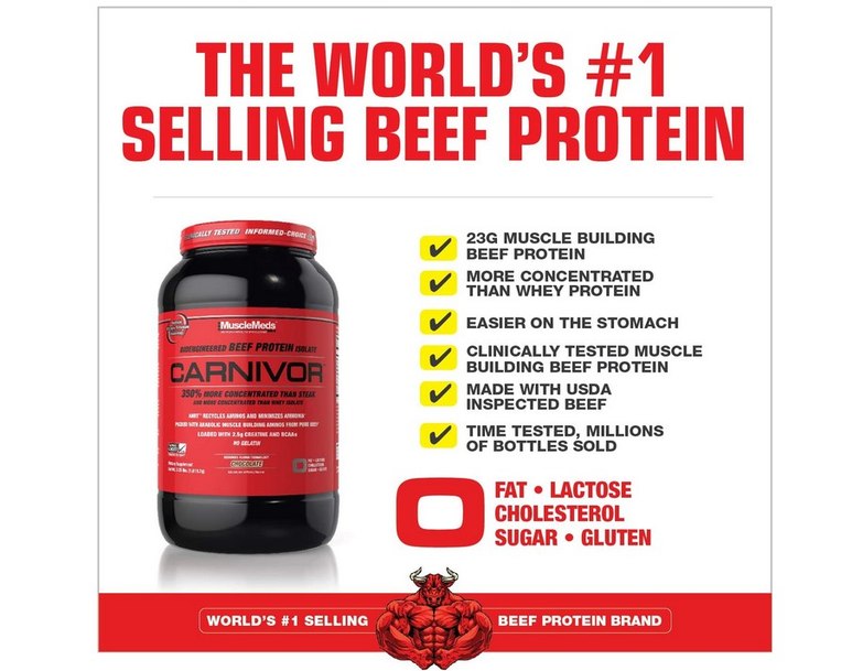 MuscleMeds Carnivor Beef Protein Chocolate (2.25lbs) 2