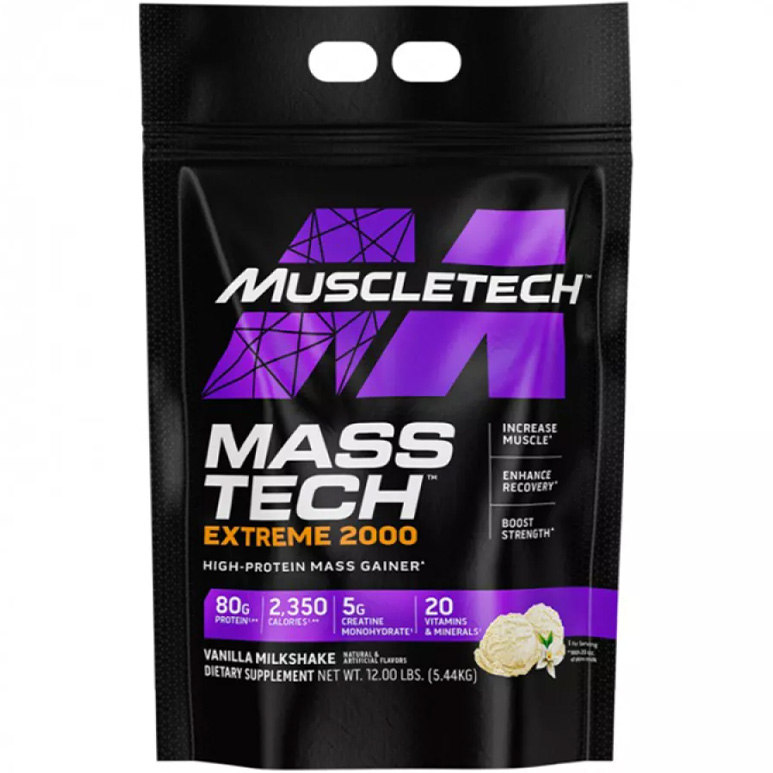 MuscleTech Mass Tech Extreme 2000 Vanilla Milkshake (12lbs)