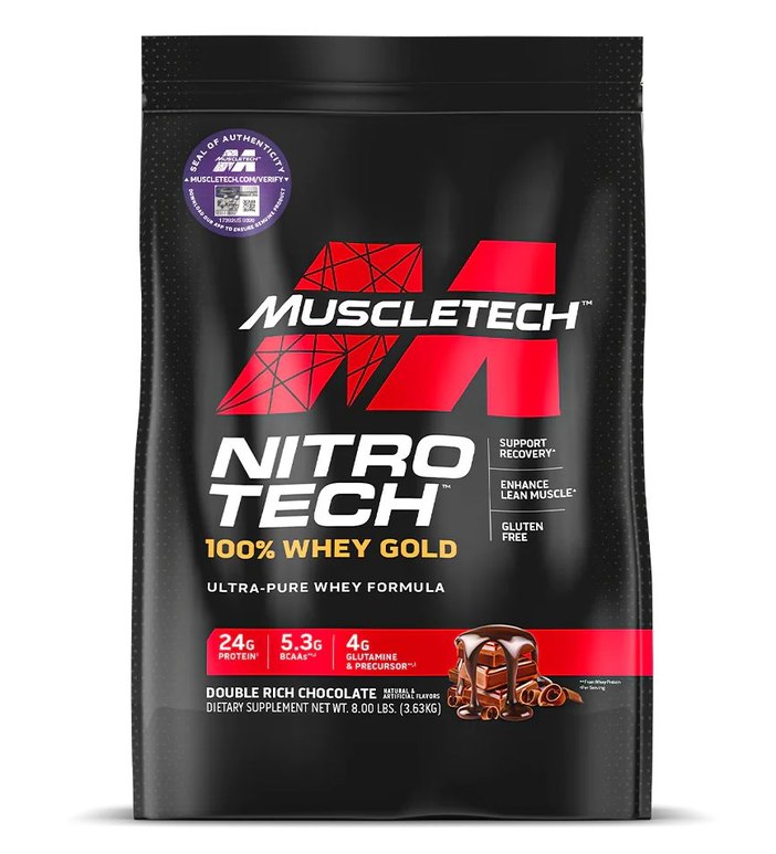 MuscleTech Nitro Tech 100% Whey Gold Double Rich Chocolate (8lbs)