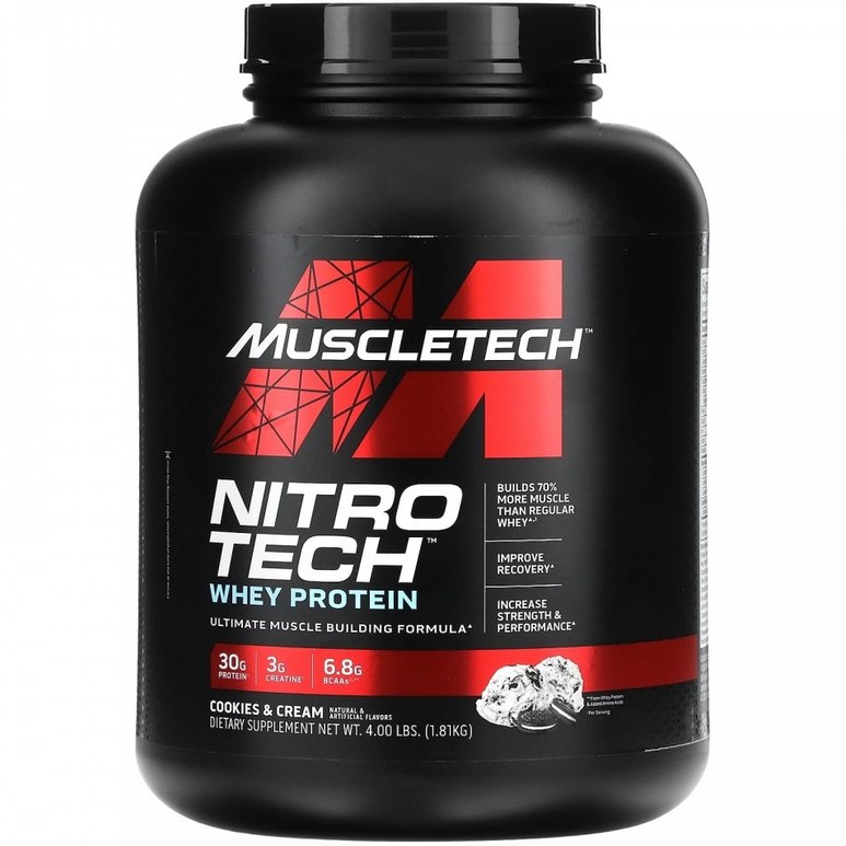 MuscleTech Nitro-Tech Whey Protein Cookies & Cream (4lbs)