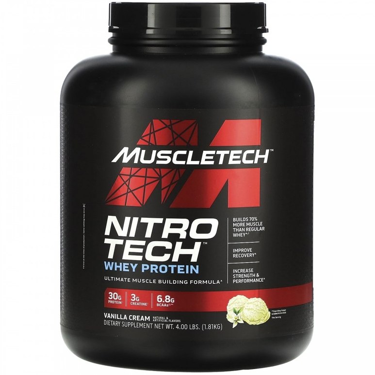 MuscleTech Nitro-Tech Whey Protein Vanilla Cream (4lbs)